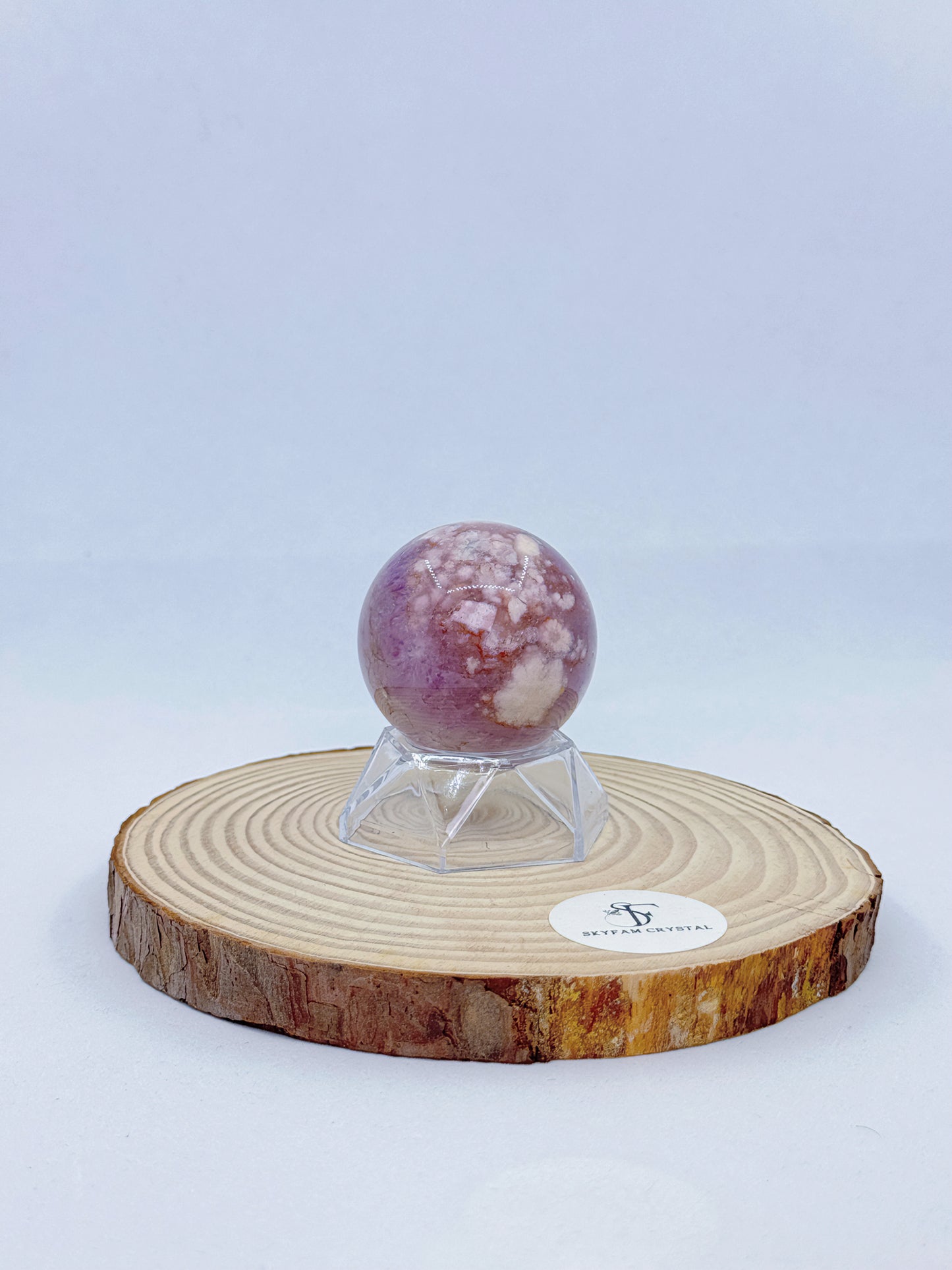 【Skye picks】Purple amethyst flower agate sphere 0.135kg D460mm