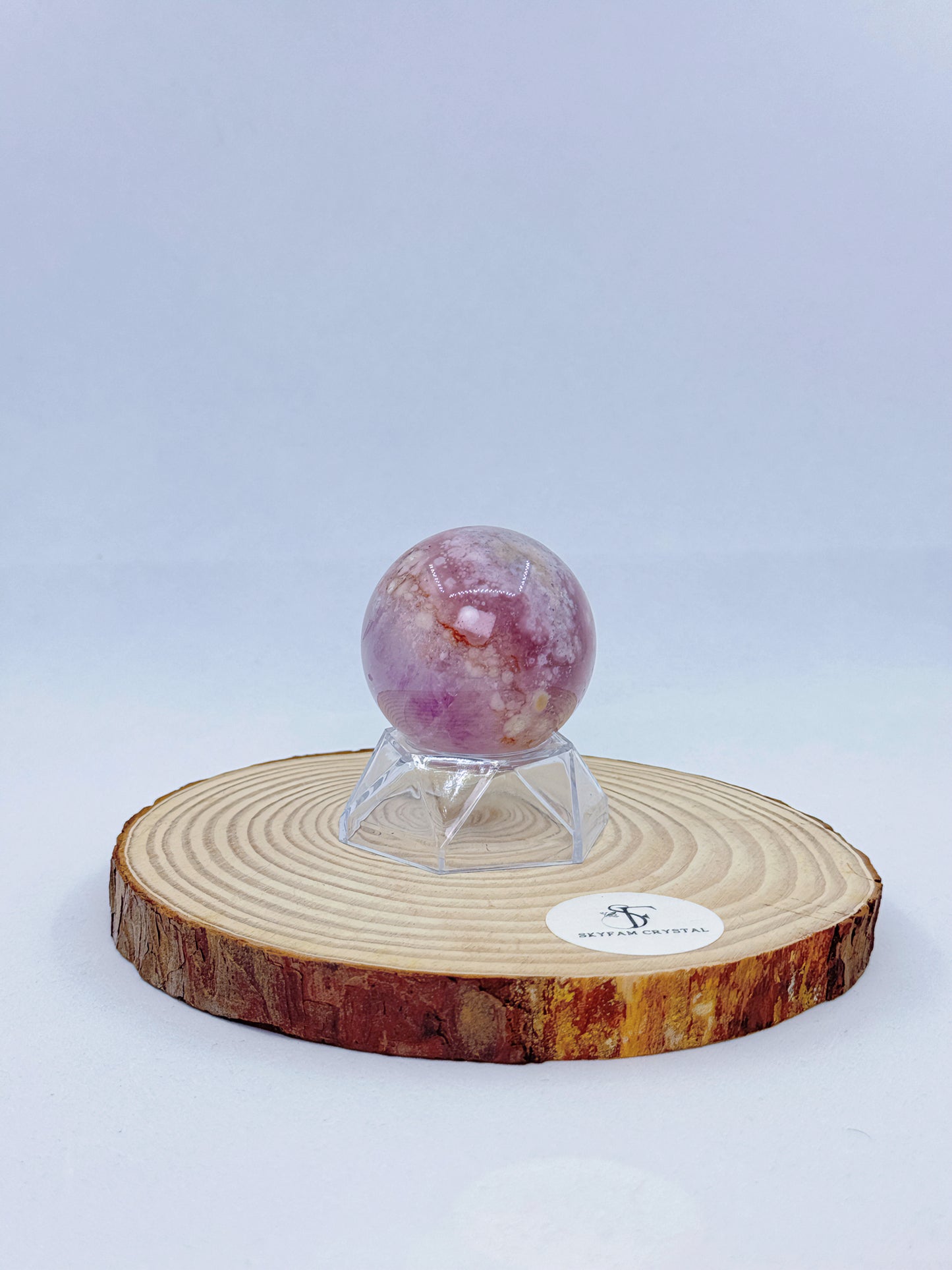 【Skye picks】Purple amethyst flower agate sphere 0.13kg D455mm