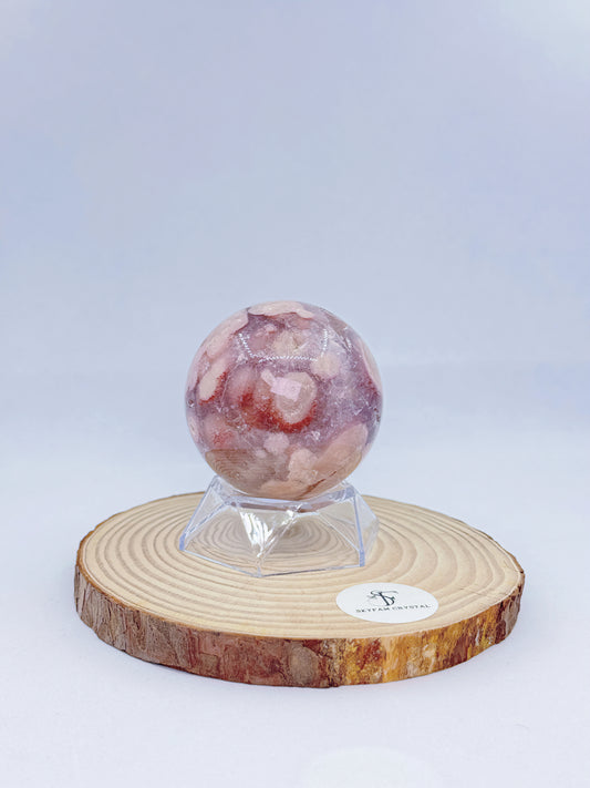 【Skye picks】Purple amethyst flower agate sphere 0.385kg D660mm