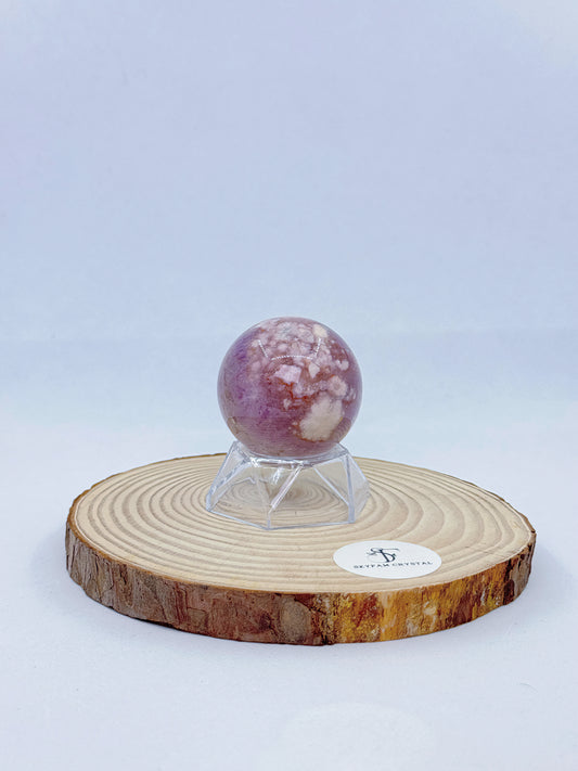 【Skye picks】Purple amethyst flower agate sphere 0.135kg D460mm