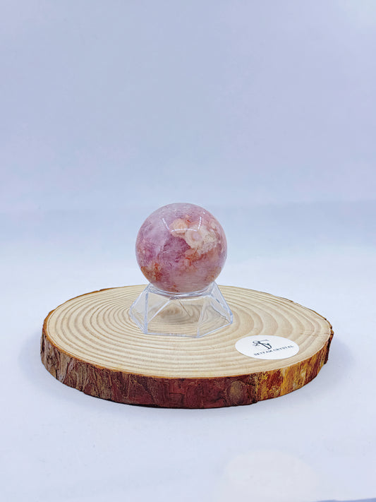【Skye picks】Purple amethyst flower agate sphere 0.14kg D467mm